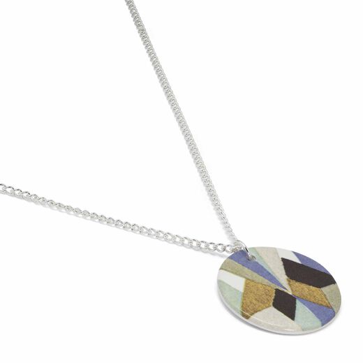 Art Deco ceramic pendant necklace